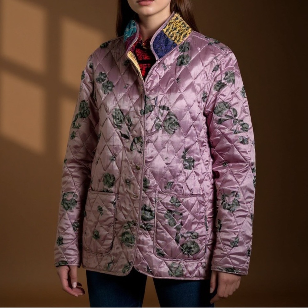 Kantha Style Silk Reversible Patchwork Blazer - image 5